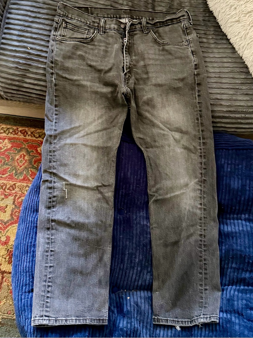 Men's Levi’s Black Washed Straight-Leg Jeans 36x29